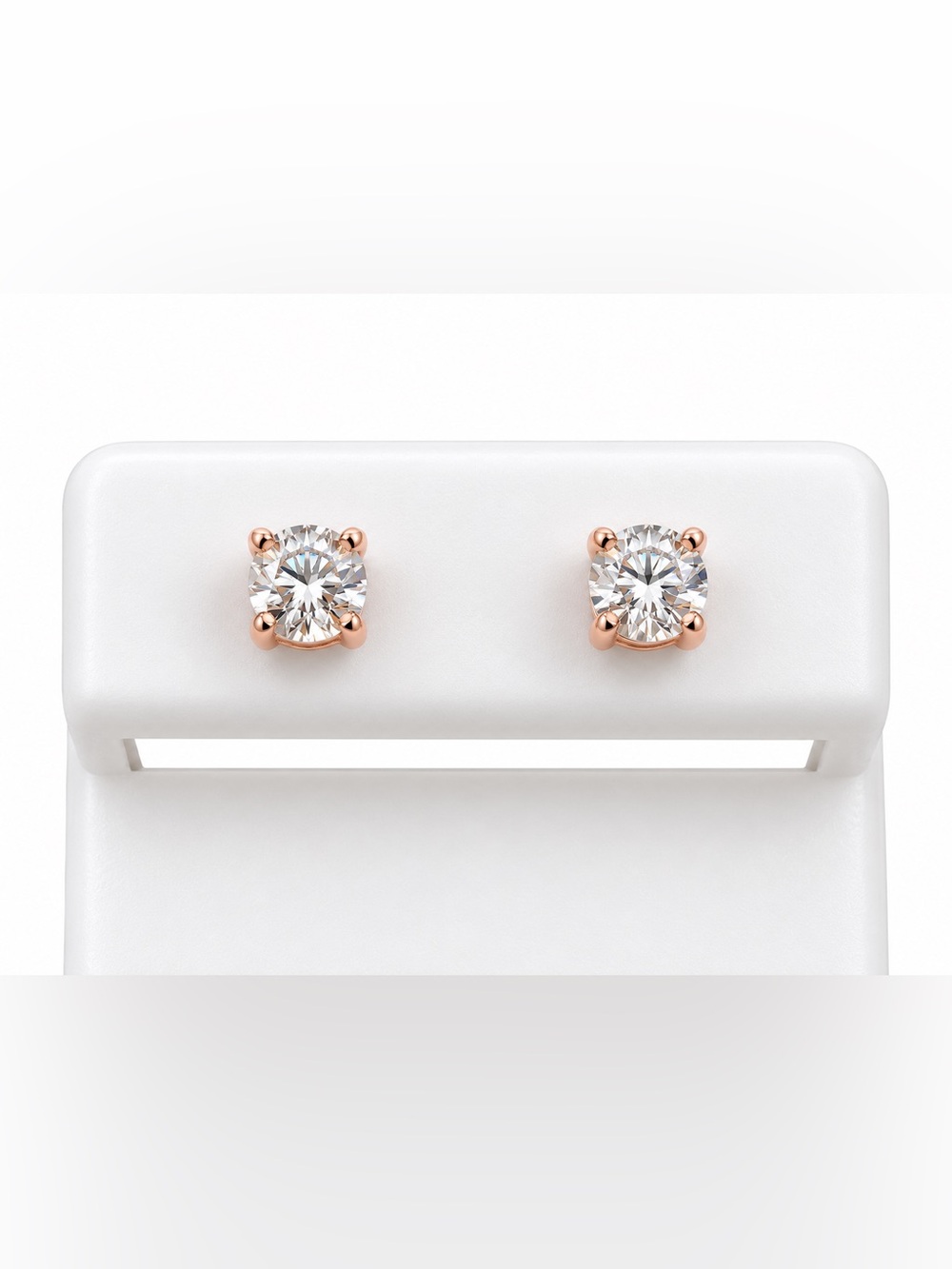 Elegant Rose Gold Moissanite‎ Diamond screwback Stud Earrings